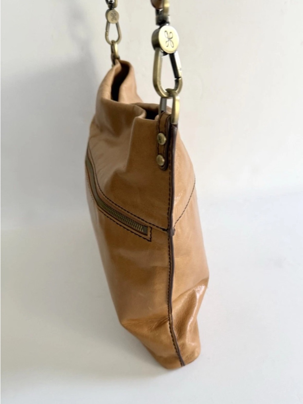 HOBO Tan Leather Crossbody Clutch Bag - Picture 3 of 9